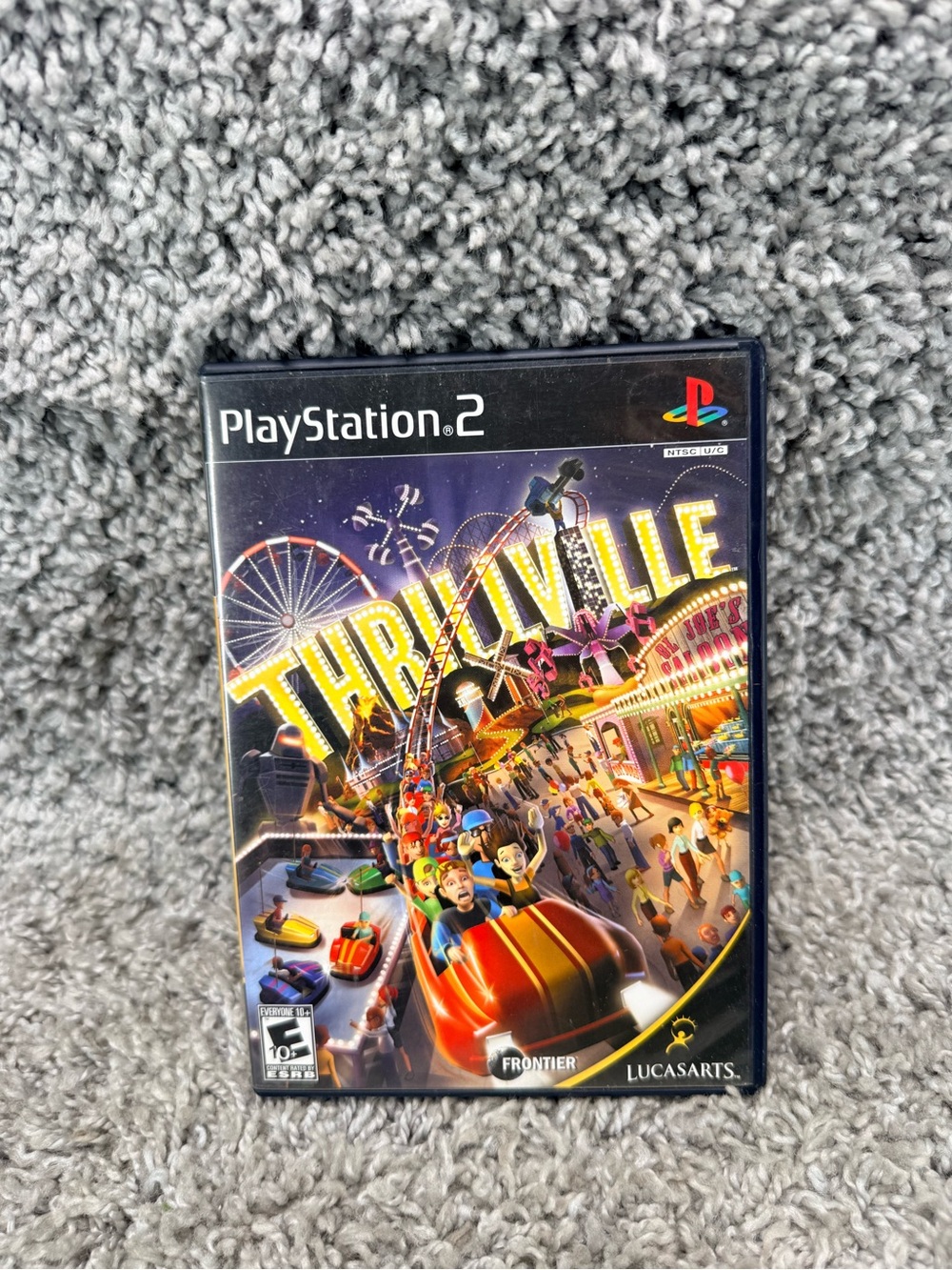 Sony PlayStation 2 Thrillville - Black Game Case with Colorful Cover Art